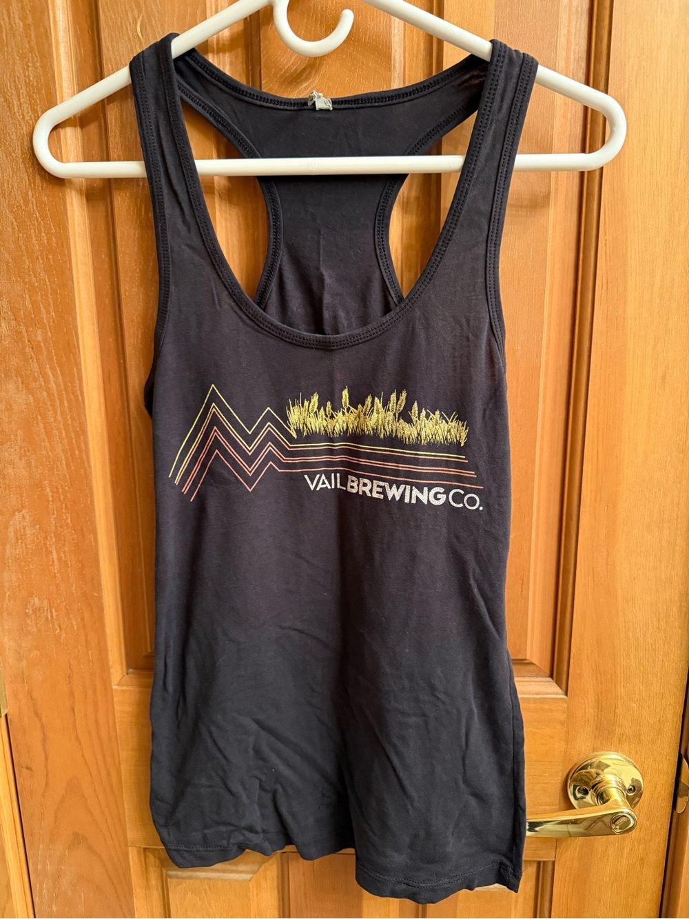 Next Level Apparel Black Racerback Tank - Vail Brewing Company